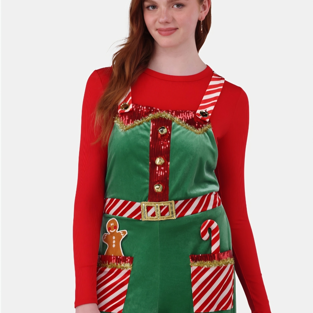 Festive Green and Red Holiday Romper